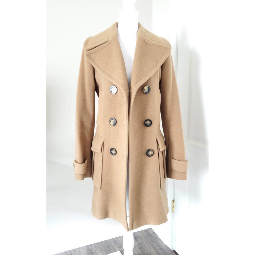 Burberry Camel Tan Wool Double-Breasted Trench Coat - Picture 3 of 15